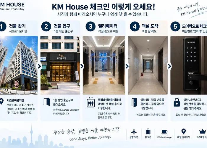 Апартаменты Km House 7 2br Family Suite, 2 Queen Beds Gangnam Seocho